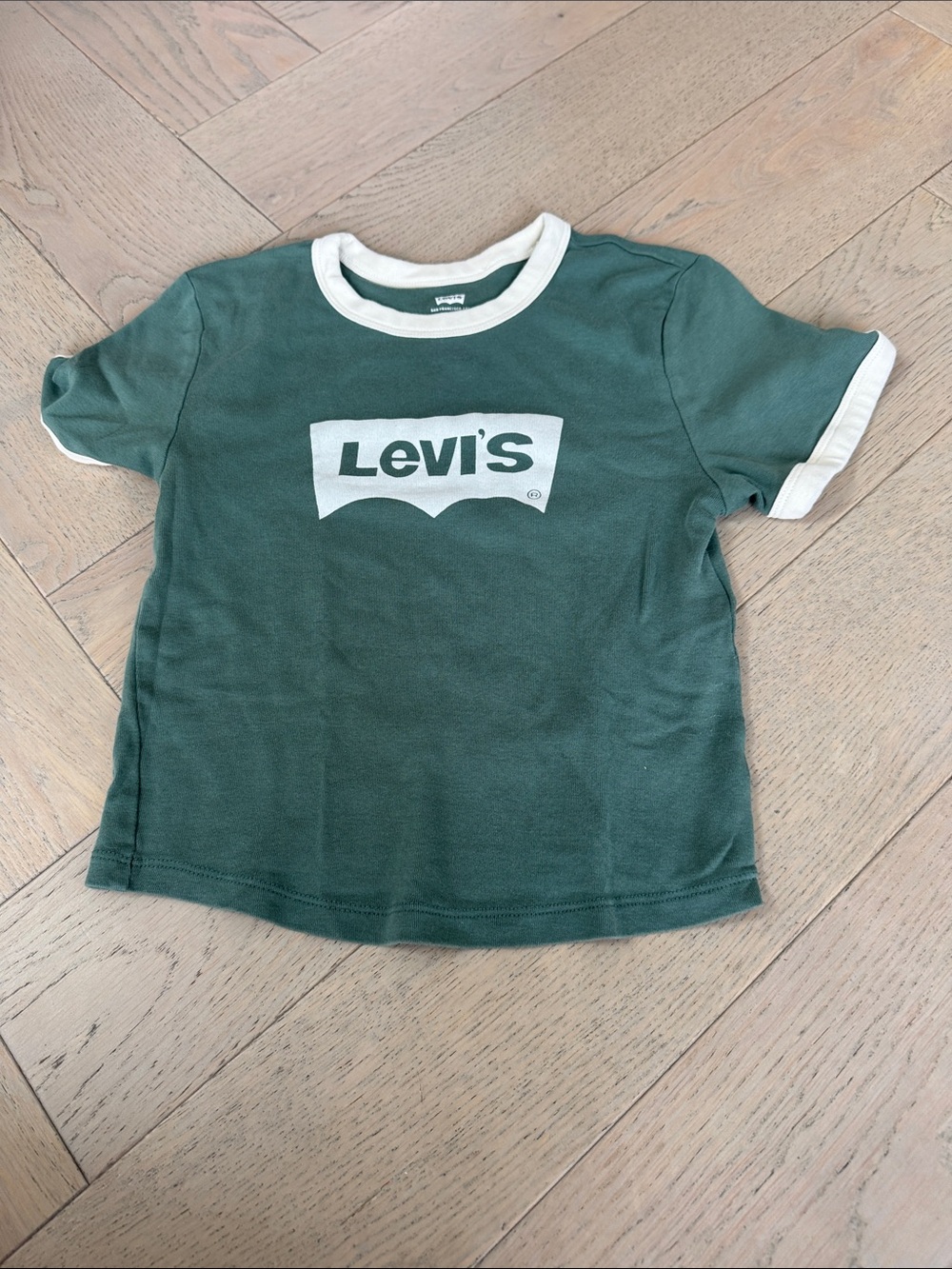 Levi's Kids Forest Green Ringer Logo Tee with White Trim